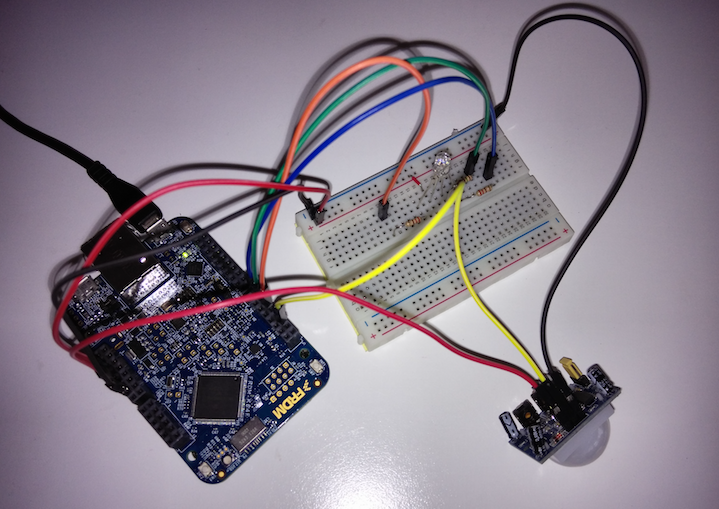 PIR sensor and RGB LED connected to FRDM-K64F